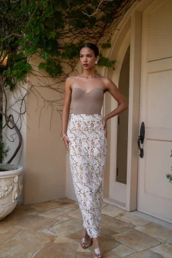 Ivory Lace Romance Maxi Skirt