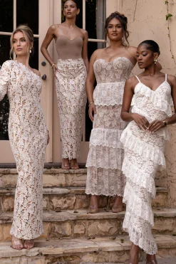 Ivory Lace Romance Maxi Skirt