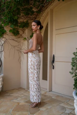 Ivory Lace Romance Maxi Skirt
