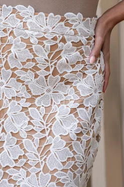 Ivory Lace Romance Maxi Skirt