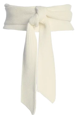 Ivory Lagos Knit Belt