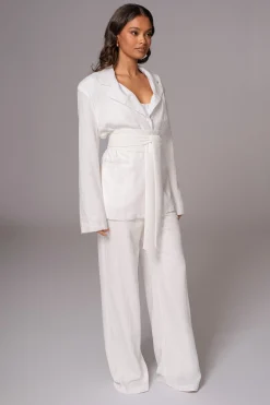 Ivory Lagos Knit Belt