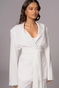 Ivory Lagos Knit Belt