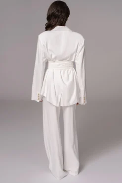 Ivory Lagos Knit Belt