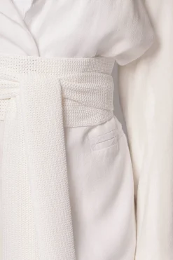 Ivory Lagos Knit Belt