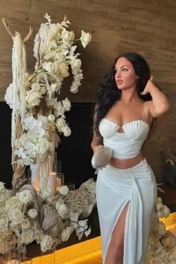Ivory Las Olas Linen Skirt