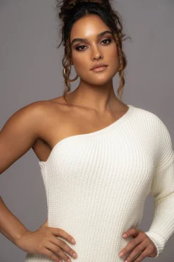 Ivory Long Knit Sweater Dress