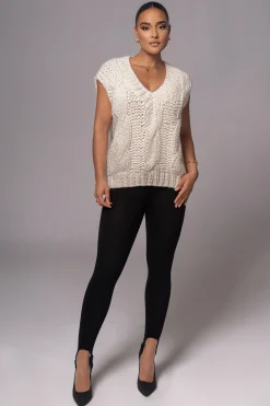 Ivory Mari Cable Knit Vest