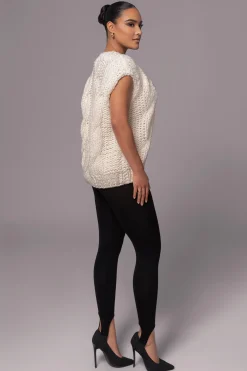 Ivory Mari Cable Knit Vest