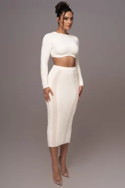 Ivory Moments Sweater Knit Skirt Set