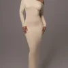 Ivory Night Shimmers Asymmetrical Maxi Dress