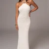 Ivory Overseas Halter Maxi Dress