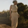 Ivory Pacific Tides Crochet Maxi Dress