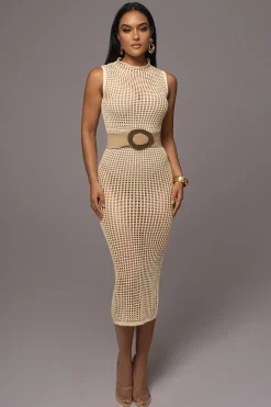 Ivory Pacific Tides Crochet Maxi Dress