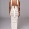 Ivory Sandy Shores Knit Midi Dress