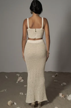 Ivory Sea Depths Maxi Skirt