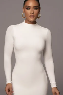 Ivory Shaye Mock Neck Dress