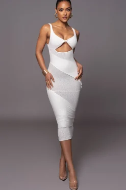 Ivory Shift Of Feelings Midi Dress