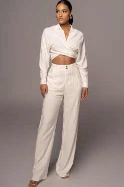Ivory Soho Front Tied Woven Top