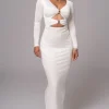 Ivory Soiree Cutout Maxi Dress