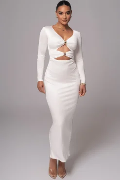 Ivory Soiree Cutout Maxi Dress
