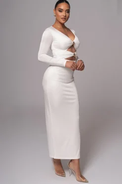 Ivory Soiree Cutout Maxi Dress