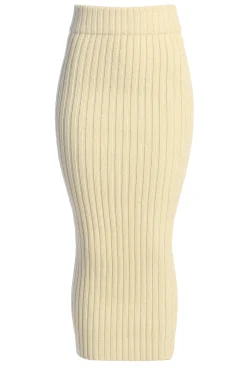 Ivory Take Me Home Ribbed Skirt