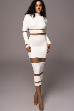 Ivory The One Mock Neck Midi Dress
