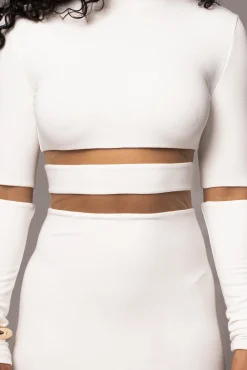 Ivory The One Mock Neck Midi Dress