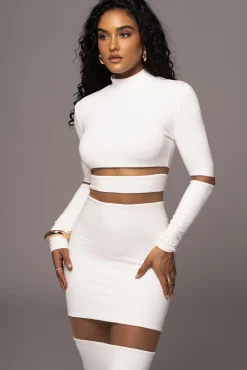 Ivory The One Mock Neck Midi Dress