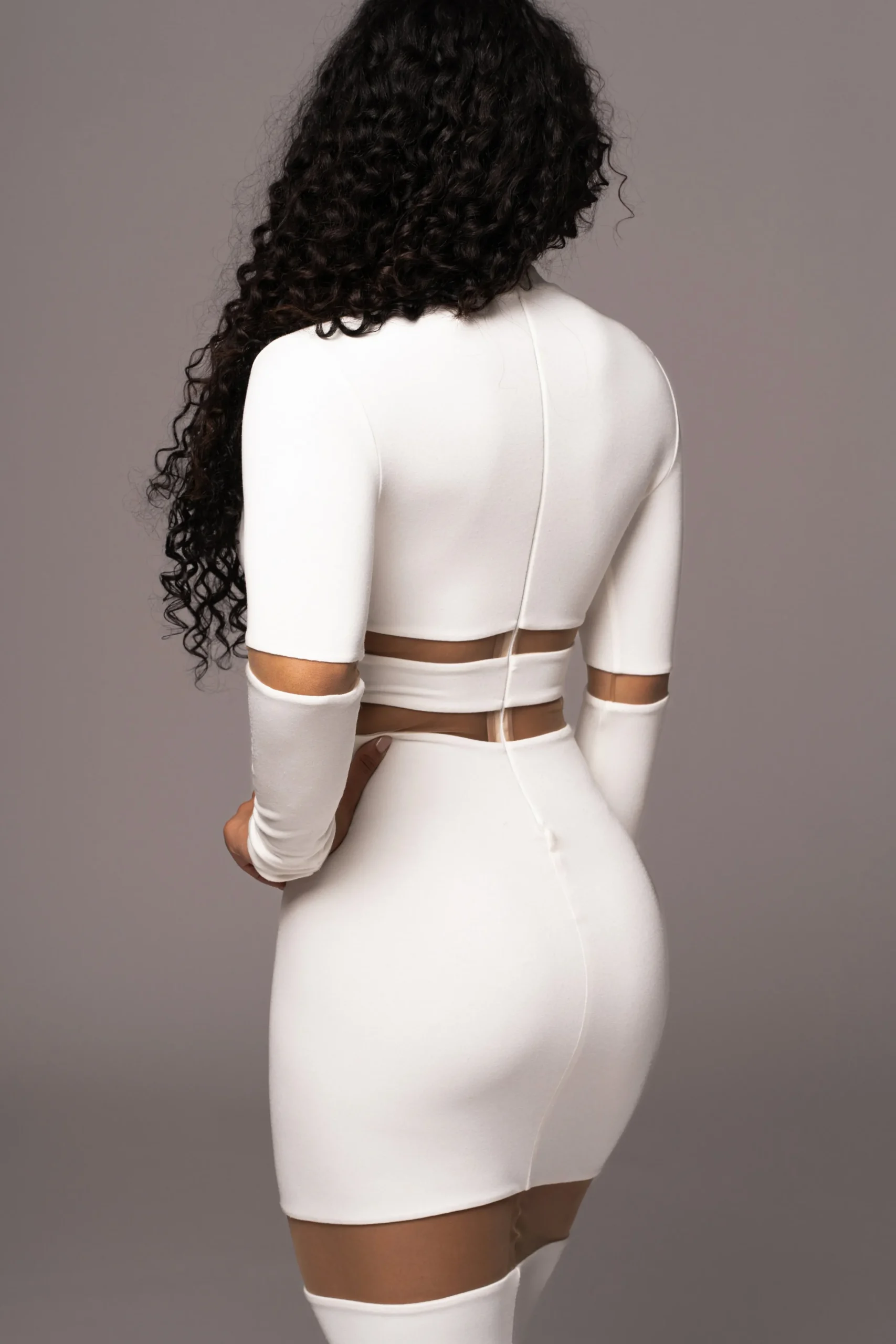 Ivory The One Mock Neck Midi Dress