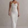 Ivory Unveiled Satin Maxi Dress