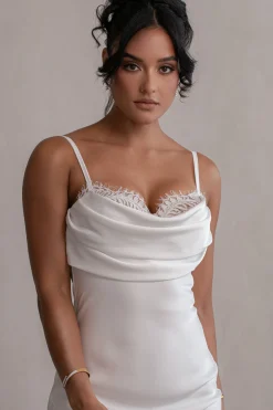 Ivory Unveiled Satin Maxi Dress