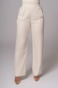 Ivory Villa Views Linen Trousers