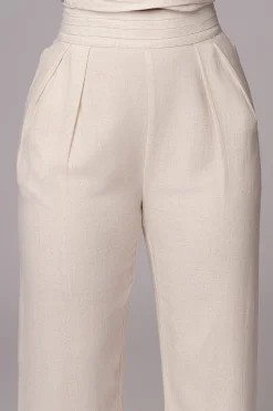 Ivory Villa Views Linen Trousers