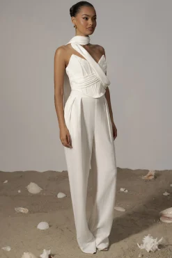 Ivory Villa Views Linen Trousers
