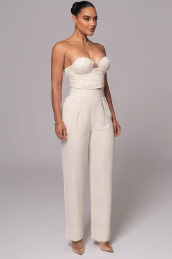 Ivory Villa Views Linen Trousers