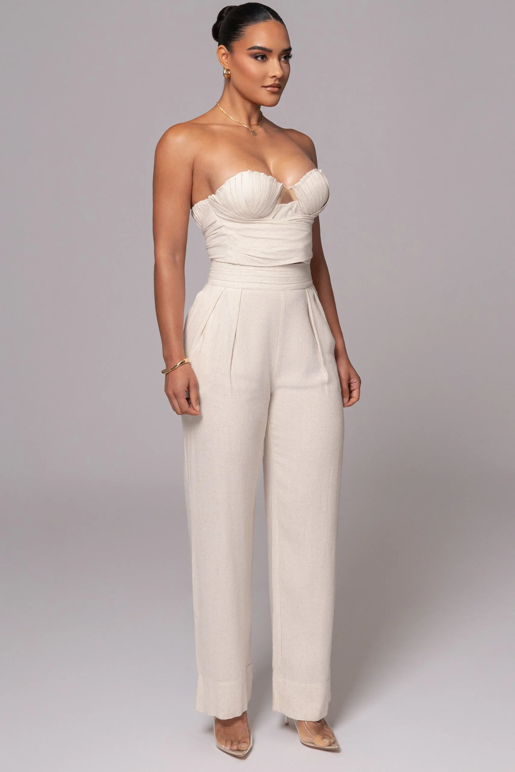Ivory Villa Views Linen Trousers