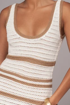 Ivory/Beige Destiny Knit Maxi Dress