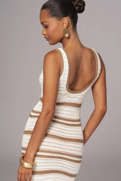 Ivory/Beige Destiny Knit Maxi Dress