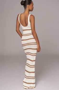 Ivory/Beige Destiny Knit Maxi Dress