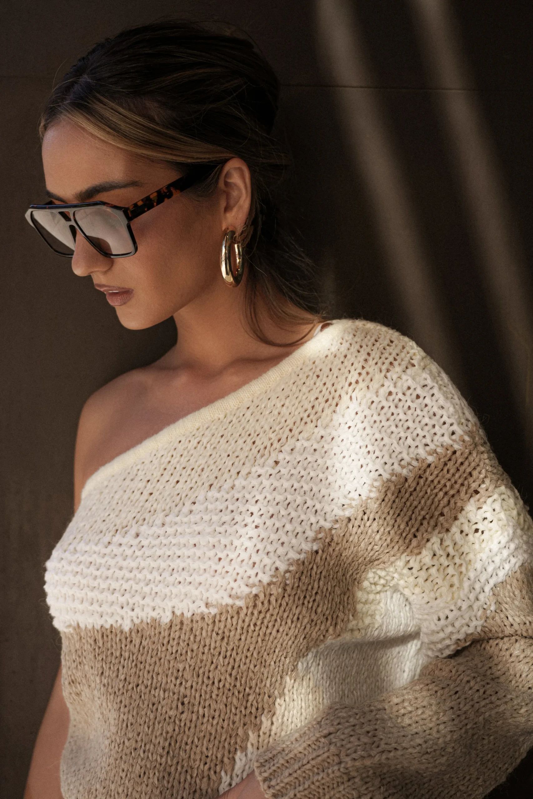 Ivory/Beige Hazel Sweater Knit Top