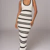 Ivory/Black Destiny Knit Maxi Dress