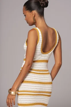 Ivory/Yellow Destiny Knit Maxi Dress