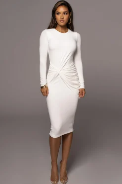 Jluxbasix Ivory Modern Lovers Midi Dress