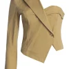 Khaki Amal One Shoulder Top
