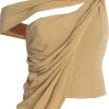 Khaki Diosa Drape Top