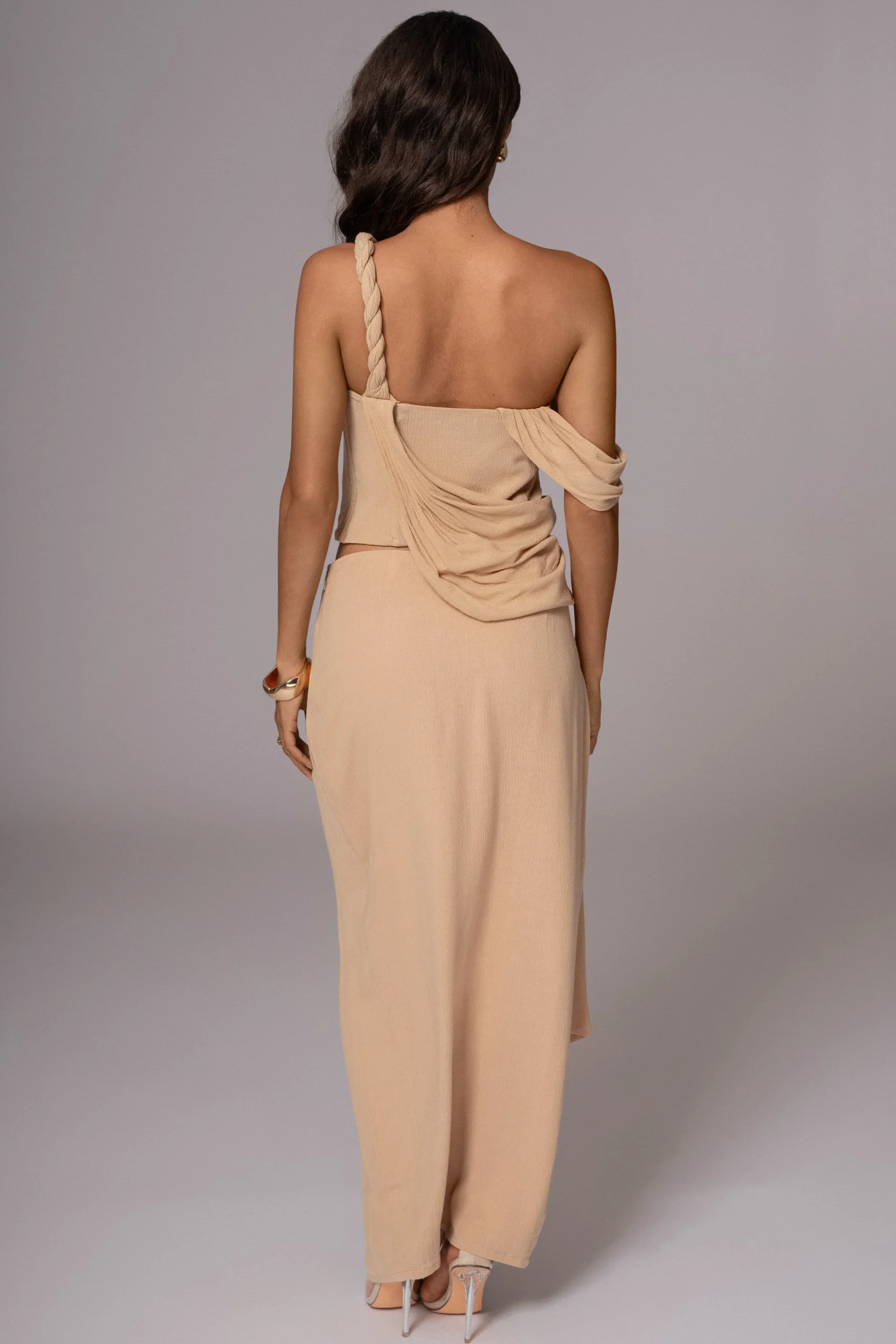 Khaki Diosa Drape Top