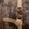 Khaki Marble Buckle Woven Belt