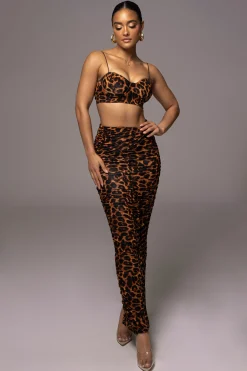Leopard Lead You On Skirt Set